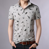 2019 New Fashion Brand Polo Shirt Men's Pattern Summer Short Sleeve Slim Fit Mercerized Cotton Poloshirt Casual Mens Clothing - one46.com.au