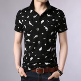 2019 New Fashion Brand Polo Shirt Men's Pattern Summer Short Sleeve Slim Fit Mercerized Cotton Poloshirt Casual Mens Clothing - one46.com.au