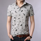 2019 New Fashion Brand Polo Shirt Men's Pattern Summer Short Sleeve Slim Fit Mercerized Cotton Poloshirt Casual Mens Clothing - one46.com.au