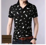 2019 New Fashion Brand Polo Shirt Men's Pattern Summer Short Sleeve Slim Fit Mercerized Cotton Poloshirt Casual Mens Clothing - one46.com.au