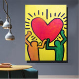 Keith Haring Pop Art Canvas Print Cartoon Oil Painting For Living Room,Bedroon,Canvas Art Print Abstract Wall Painting - one46.com.au
