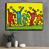 Keith Haring Pop Art Canvas Print Cartoon Oil Painting For Living Room,Bedroon,Canvas Art Print Abstract Wall Painting - one46.com.au