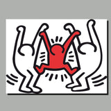 Keith Haring Pop Art Canvas Print Cartoon Oil Painting For Living Room,Bedroon,Canvas Art Print Abstract Wall Painting - one46.com.au