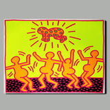 Keith Haring Pop Art Canvas Print Cartoon Oil Painting For Living Room,Bedroon,Canvas Art Print Abstract Wall Painting - one46.com.au