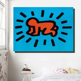 Keith Haring Pop Art Canvas Print Cartoon Oil Painting For Living Room,Bedroon,Canvas Art Print Abstract Wall Painting - one46.com.au