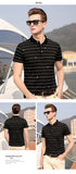 2019 New Fashion Brand Polo Shirts Men Striped Print Summer Short Sleeve Slim Fit Top Grade Boys Poloshirt Casual Men Clothing - one46.com.au
