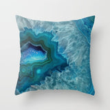 Mediterranean Navy Blue Gamer Chair Pillow Case for Sofa Soft Retro Marble Geometric Sea Ocean Turquoise Print Art Cushion Cover - one46.com.au