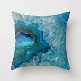Mediterranean Navy Blue Gamer Chair Pillow Case for Sofa Soft Retro Marble Geometric Sea Ocean Turquoise Print Art Cushion Cover - one46.com.au