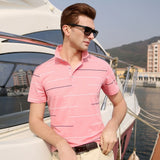 2019 New Fashion Brand Designer Polo Shirts Men's Top Grade Summer Short Sleeve Slim Fit Striped Poloshirt Casual Mens Clothing - one46.com.au