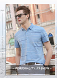2019 New Fashion Brand Designer Polo Shirts Men's Top Grade Summer Short Sleeve Slim Fit Striped Poloshirt Casual Mens Clothing - one46.com.au