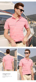 2019 New Fashion Brand Designer Polo Shirts Men's Top Grade Summer Short Sleeve Slim Fit Striped Poloshirt Casual Mens Clothing - one46.com.au