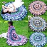 Newest Arrivals faroot 2018 Boho Tapestry Beach Throw Towel Mandala Round Indian Hippie Mat Picnic Blanket - one46.com.au