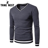 TANGNEST Black White Stitching Color Matching Breathable Layer Men's Hoodie Casual V-neck Long-Sleeved Sweatershirt Men MWW1430 - one46.com.au