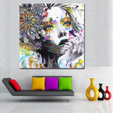 SELFLESSLY Modern Wall Art Girl With Flowers Oil Painting abstract Prints Painting On Canvas No Frame Pictures Decor For Living - one46.com.au
