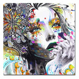 SELFLESSLY Modern Wall Art Girl With Flowers Oil Painting abstract Prints Painting On Canvas No Frame Pictures Decor For Living - one46.com.au