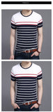 2019 New Fashion Brand T Shirts For Men O Neck Striped Summer Trends Street Wear Tops Korean Short Sleeve Tshirts Men Clothes - one46.com.au