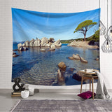 Sea Beach Tree Tapestry Wall Hanging Wall Tapestry Blanket Tapestry Living Room Bedroom Farmhouse Decor Wall Fabric Celestial - one46.com.au