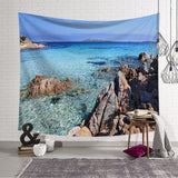 Sea Beach Tree Tapestry Wall Hanging Wall Tapestry Blanket Tapestry Living Room Bedroom Farmhouse Decor Wall Fabric Celestial - one46.com.au