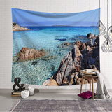 Sea Beach Tree Tapestry Wall Hanging Wall Tapestry Blanket Tapestry Living Room Bedroom Farmhouse Decor Wall Fabric Celestial - one46.com.au