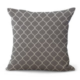 Hot Red Gray Geometric Print 18" Cotton Linen Sofa Decorative Throw Cushion Cover Home Decor Mediterranean Style Pillow Case - one46.com.au