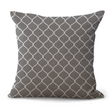 Hot Red Gray Geometric Print 18" Cotton Linen Sofa Decorative Throw Cushion Cover Home Decor Mediterranean Style Pillow Case - one46.com.au