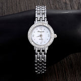 2019 New Arrive Fashion and casual Ladies watches Silver bracelet Luxury crystal watch OEM Round ultra slim dress Quartz watches - one46.com.au