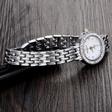 2019 New Arrive Fashion and casual Ladies watches Silver bracelet Luxury crystal watch OEM Round ultra slim dress Quartz watches - one46.com.au