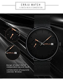 Crrju Sport Watch Men Waterproof Date Calendar Men's Watch Business Casual Watches For Men Watch Fashion Male Clock Reloj Hombre - one46.com.au