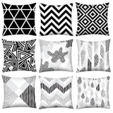 Gajjar Black and White Geometric Decorative Pillowcases Polyester Throw Pillow Case Striped Geometric Pillowcase kussensloop 404 - one46.com.au