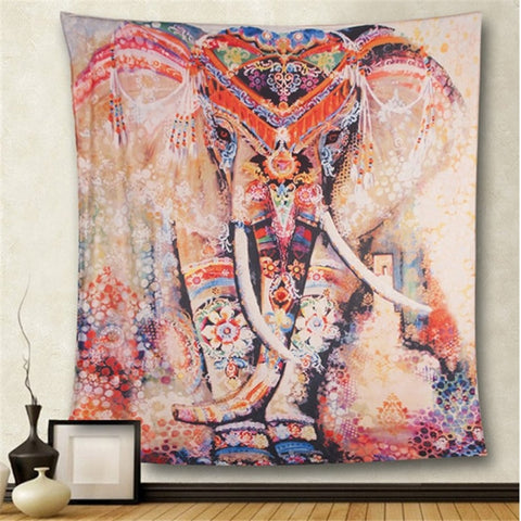 Boho Mandala Tapestry Wall Hanging Witchcraft Wall Cloth Tapestries Elephant Art Psychedelic Hippie Tapestry Macrame Wall Carpet - one46.com.au