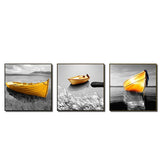 11484 Black And White - Yellow Boat Oil Painting Frameles Painting Decoration Art Canvas Modern Home Decoration Painting - one46.com.au