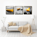 11484 Black And White - Yellow Boat Oil Painting Frameles Painting Decoration Art Canvas Modern Home Decoration Painting - one46.com.au