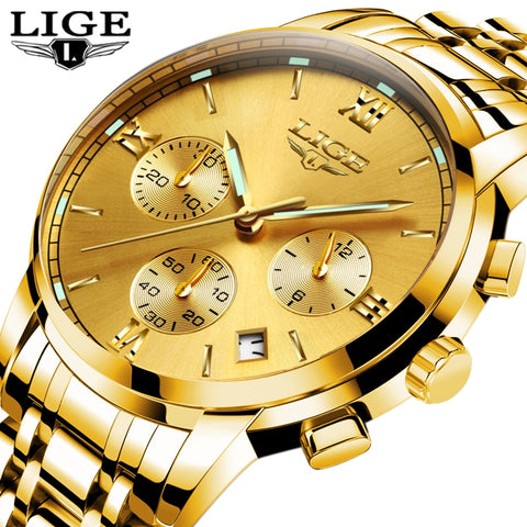 2019 LIGE Mens Watches Top Luxury Brand All Steel Quartz Watch Men Casual Fashion Watch Waterproof Sport Clock Relogio Masculino - one46.com.au