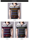 2019 New Fashions Brand Designer Polo Shirt Mens Striped Summer Slim Fit Short Sleeve Top Grade Boys Polos Casual Men Clothing - one46.com.au