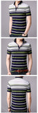 2019 New Fashions Brand Designer Polo Shirt Mens Striped Summer Slim Fit Short Sleeve Top Grade Boys Polos Casual Men Clothing - one46.com.au