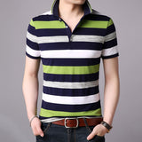 2019 New Fashion Brand Summer Polo Shirt Men Striped Cotton Boyfriend Gift Short Sleeve Slim Fit Top Grade Polos Casual Clothes - one46.com.au