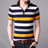 2019 New Fashion Brand Summer Polo Shirt Men Striped Cotton Boyfriend Gift Short Sleeve Slim Fit Top Grade Polos Casual Clothes - one46.com.au