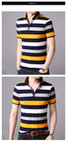 2019 New Fashion Brand Summer Polo Shirt Men Striped Cotton Boyfriend Gift Short Sleeve Slim Fit Top Grade Polos Casual Clothes - one46.com.au