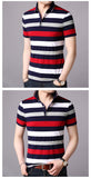 2019 New Fashion Brand Summer Polo Shirt Men Striped Cotton Boyfriend Gift Short Sleeve Slim Fit Top Grade Polos Casual Clothes - one46.com.au