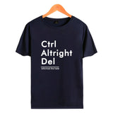 Ctrl Altright Del Short Sleeve Tee Shirt Men Cotton Tshirt Men Funny Fashion Black High Quality Couple short sleeves XXS-4XL - one46.com.au