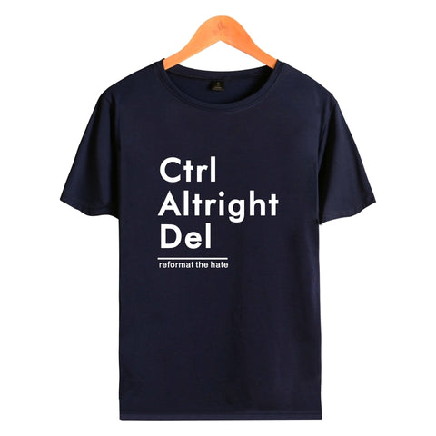 Ctrl Altright Del Short Sleeve Tee Shirt Men Cotton Tshirt Men Funny Fashion Black High Quality Couple short sleeves XXS-4XL - one46.com.au