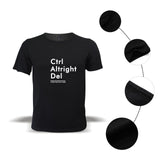 Ctrl Altright Del Short Sleeve Tee Shirt Men Cotton Tshirt Men Funny Fashion Black High Quality Couple short sleeves XXS-4XL - one46.com.au