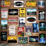 [ Mike86 ] Wanring AREA 51 I WANT TO BELIEVE UFO Aliens Metal Sign Wall Plaque Poster Custom Painting Room Decor Art LT-1695 - one46.com.au