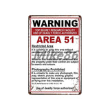 [ Mike86 ] Wanring AREA 51 I WANT TO BELIEVE UFO Aliens Metal Sign Wall Plaque Poster Custom Painting Room Decor Art LT-1695 - one46.com.au
