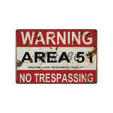 [ Mike86 ] Wanring AREA 51 I WANT TO BELIEVE UFO Aliens Metal Sign Wall Plaque Poster Custom Painting Room Decor Art LT-1695 - one46.com.au