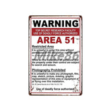 [ Mike86 ] Wanring AREA 51 I WANT TO BELIEVE UFO Aliens Metal Sign Wall Plaque Poster Custom Painting Room Decor Art LT-1695 - one46.com.au