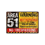 [ Mike86 ] Wanring AREA 51 I WANT TO BELIEVE UFO Aliens Metal Sign Wall Plaque Poster Custom Painting Room Decor Art LT-1695 - one46.com.au