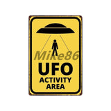 [ Mike86 ] Wanring AREA 51 I WANT TO BELIEVE UFO Aliens Metal Sign Wall Plaque Poster Custom Painting Room Decor Art LT-1695 - one46.com.au