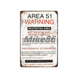 [ Mike86 ] Wanring AREA 51 I WANT TO BELIEVE UFO Aliens Metal Sign Wall Plaque Poster Custom Painting Room Decor Art LT-1695 - one46.com.au