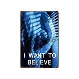 [ Mike86 ] Wanring AREA 51 I WANT TO BELIEVE UFO Aliens Metal Sign Wall Plaque Poster Custom Painting Room Decor Art LT-1695 - one46.com.au